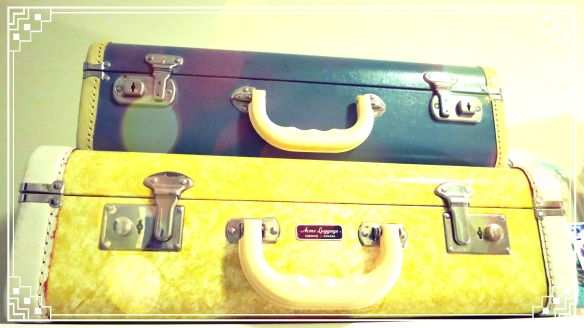 Aqua Vintage Luggage